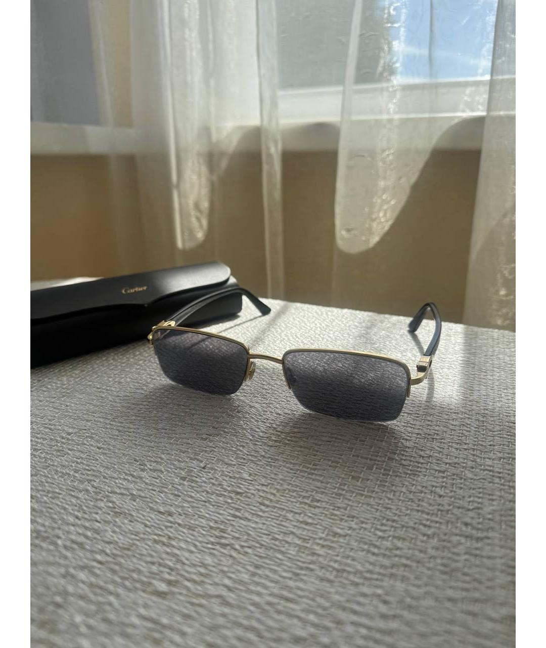 CARTIER Черные металлические солнцезащитные очки, фото 9