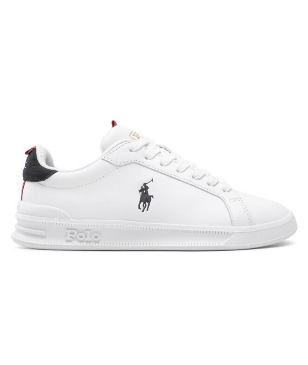 POLO RALPH LAUREN Белые кожаные низкие кроссовки / кеды, фото 1