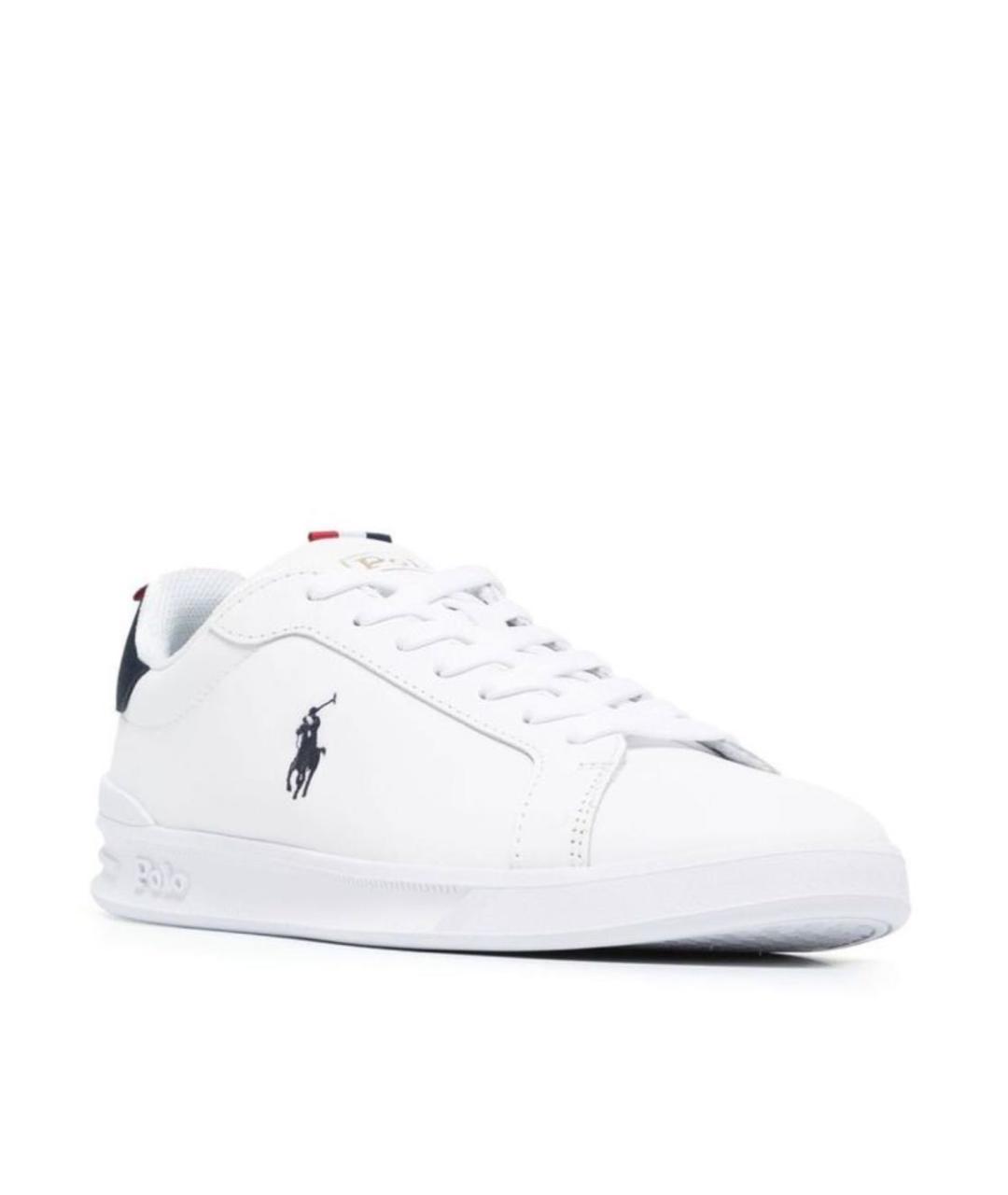 POLO RALPH LAUREN Белые кожаные низкие кроссовки / кеды, фото 5