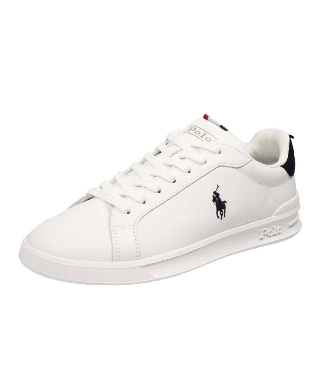 POLO RALPH LAUREN Белые кожаные низкие кроссовки / кеды, фото 2