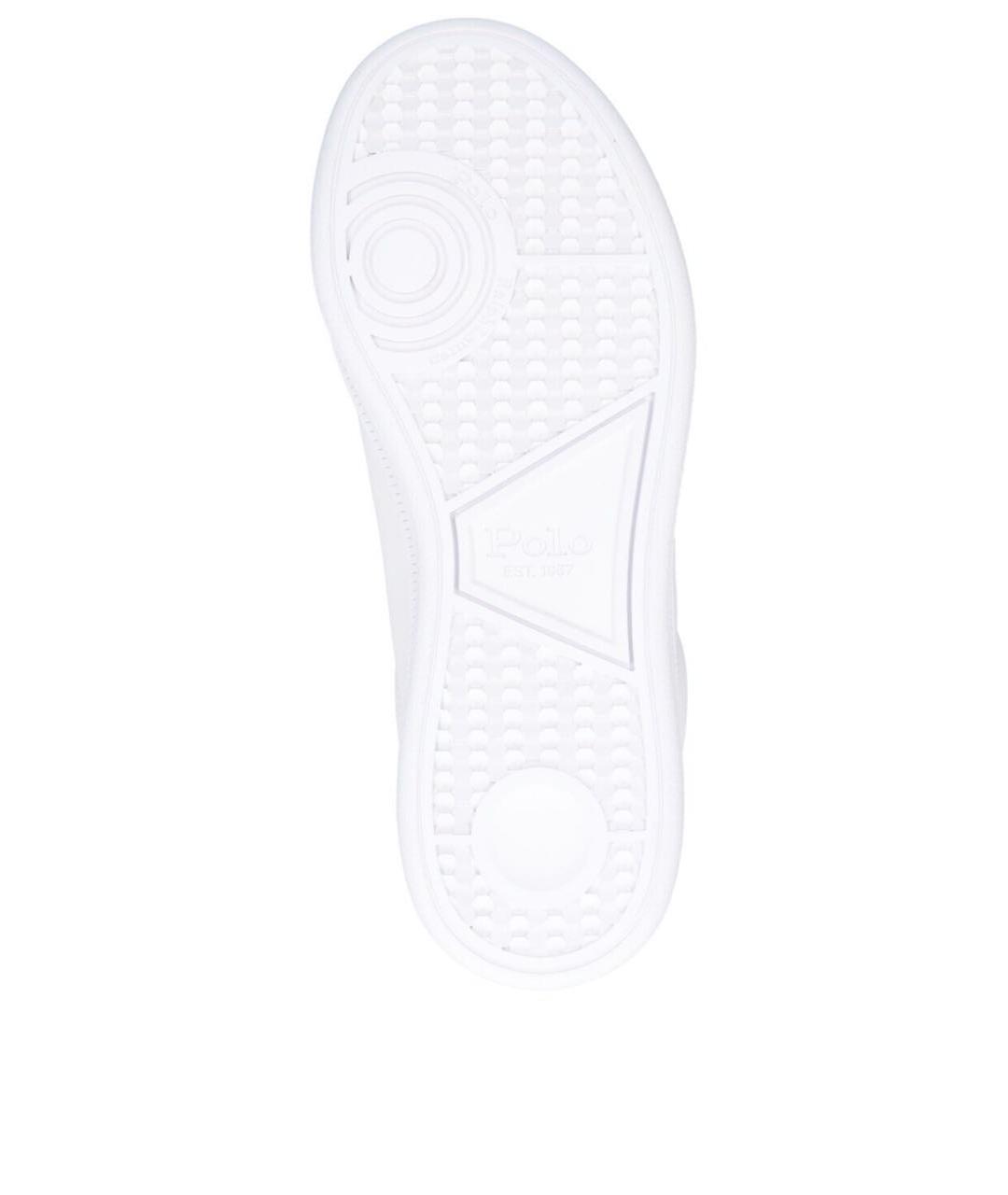POLO RALPH LAUREN Белые кожаные низкие кроссовки / кеды, фото 6