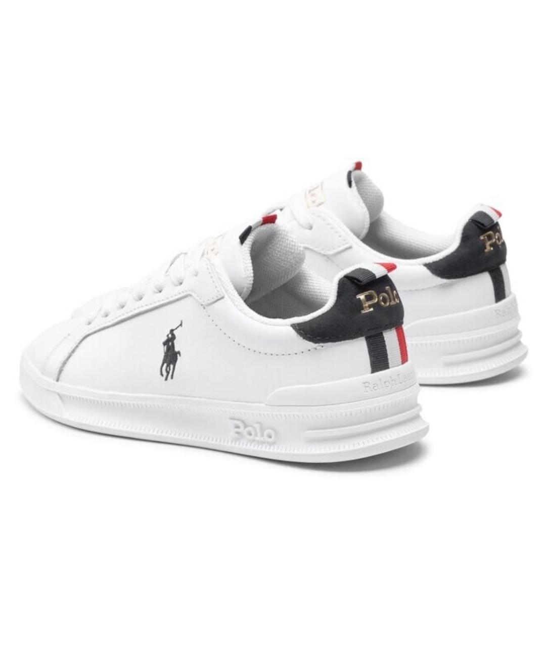 POLO RALPH LAUREN Белые кожаные низкие кроссовки / кеды, фото 7