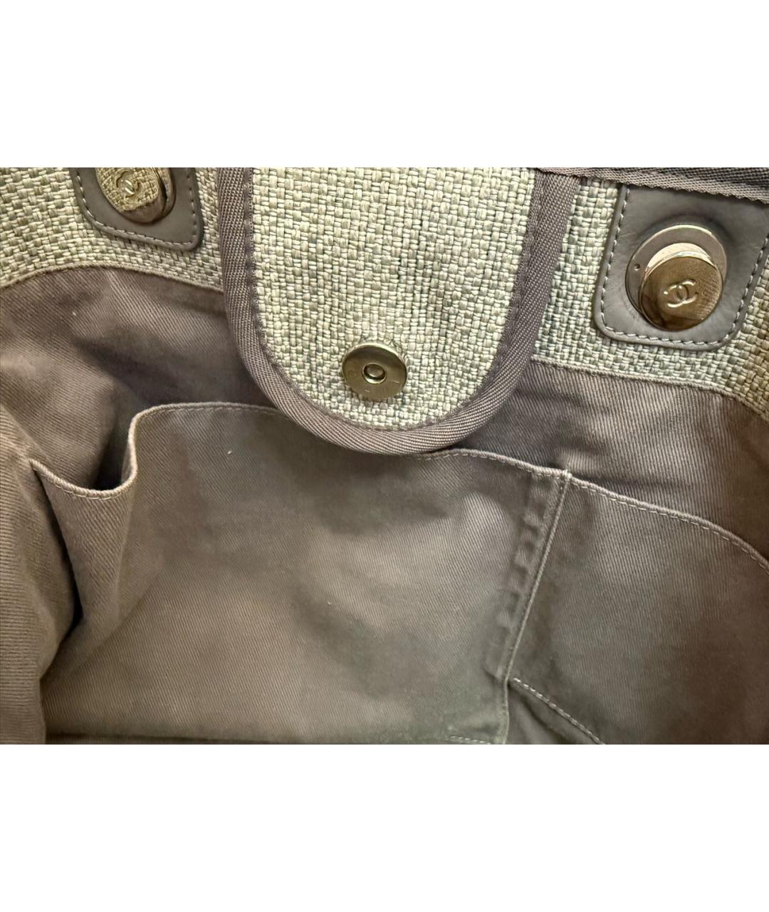 CHANEL Серая тканевая дорожная/спортивная сумка, фото 4