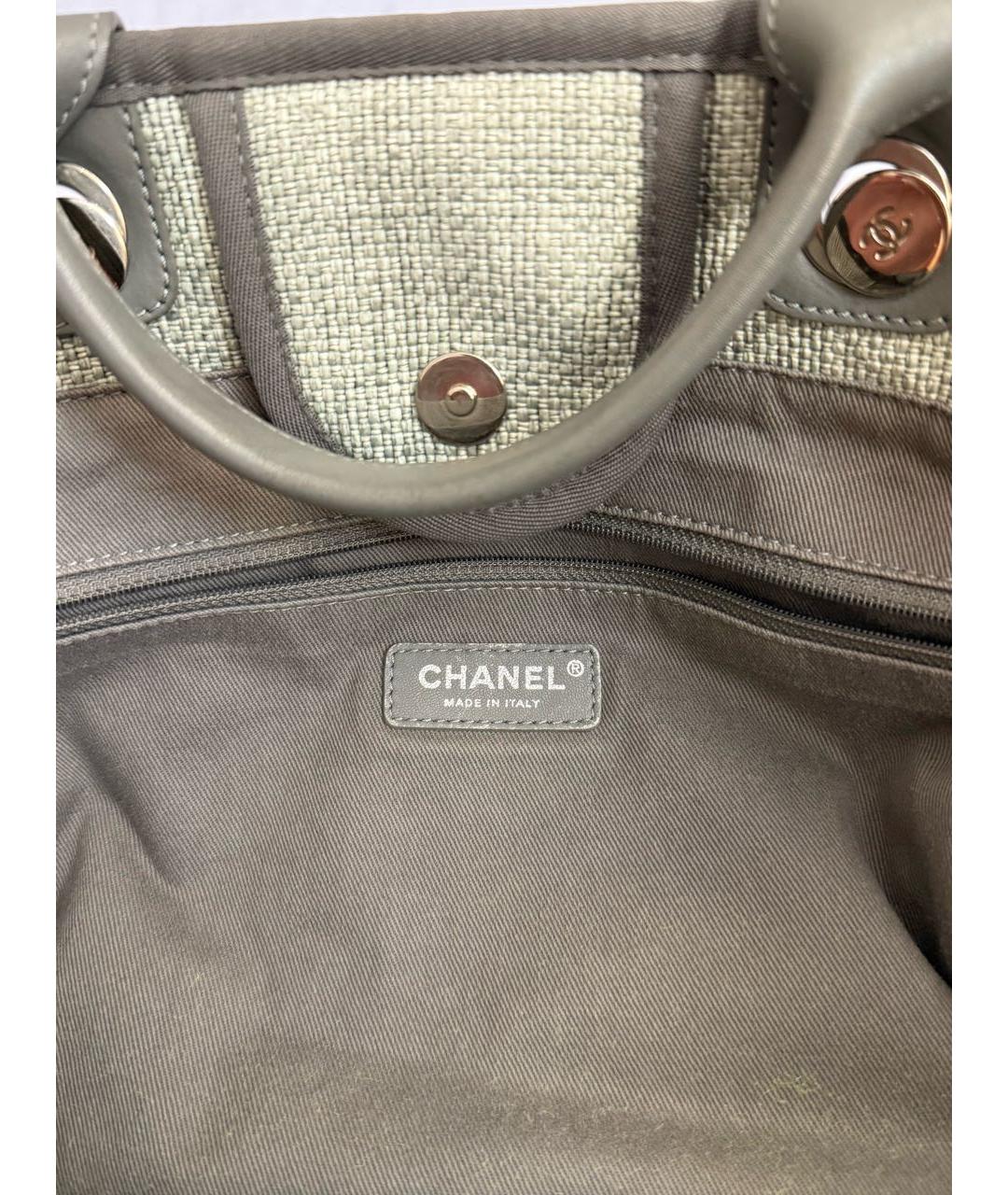 CHANEL Серая тканевая дорожная/спортивная сумка, фото 3