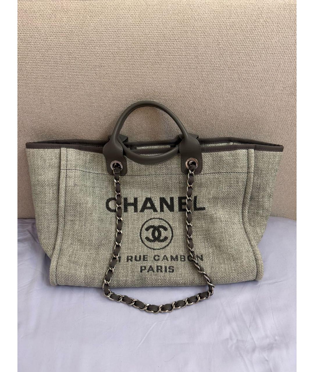 CHANEL Серая тканевая дорожная/спортивная сумка, фото 5