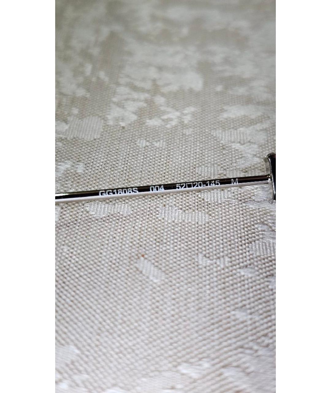 GUCCI Серебряные металлические солнцезащитные очки, фото 6