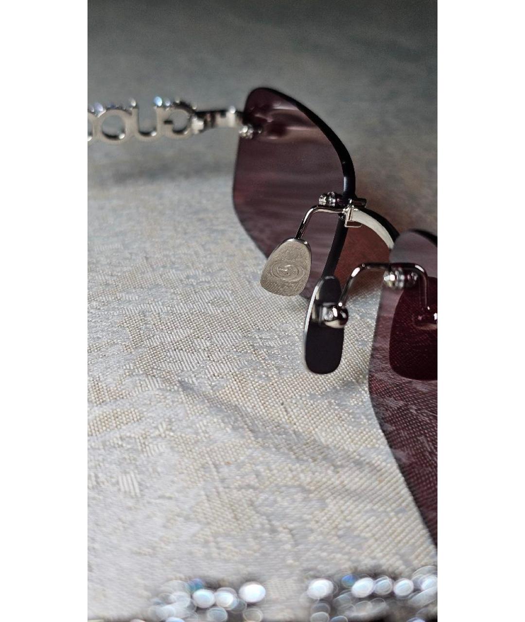 GUCCI Серебряные металлические солнцезащитные очки, фото 5
