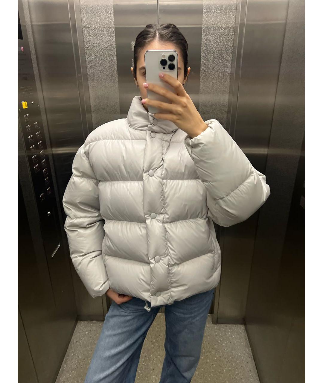 MIU MIU Серый полиэстеровый пуховик, фото 7