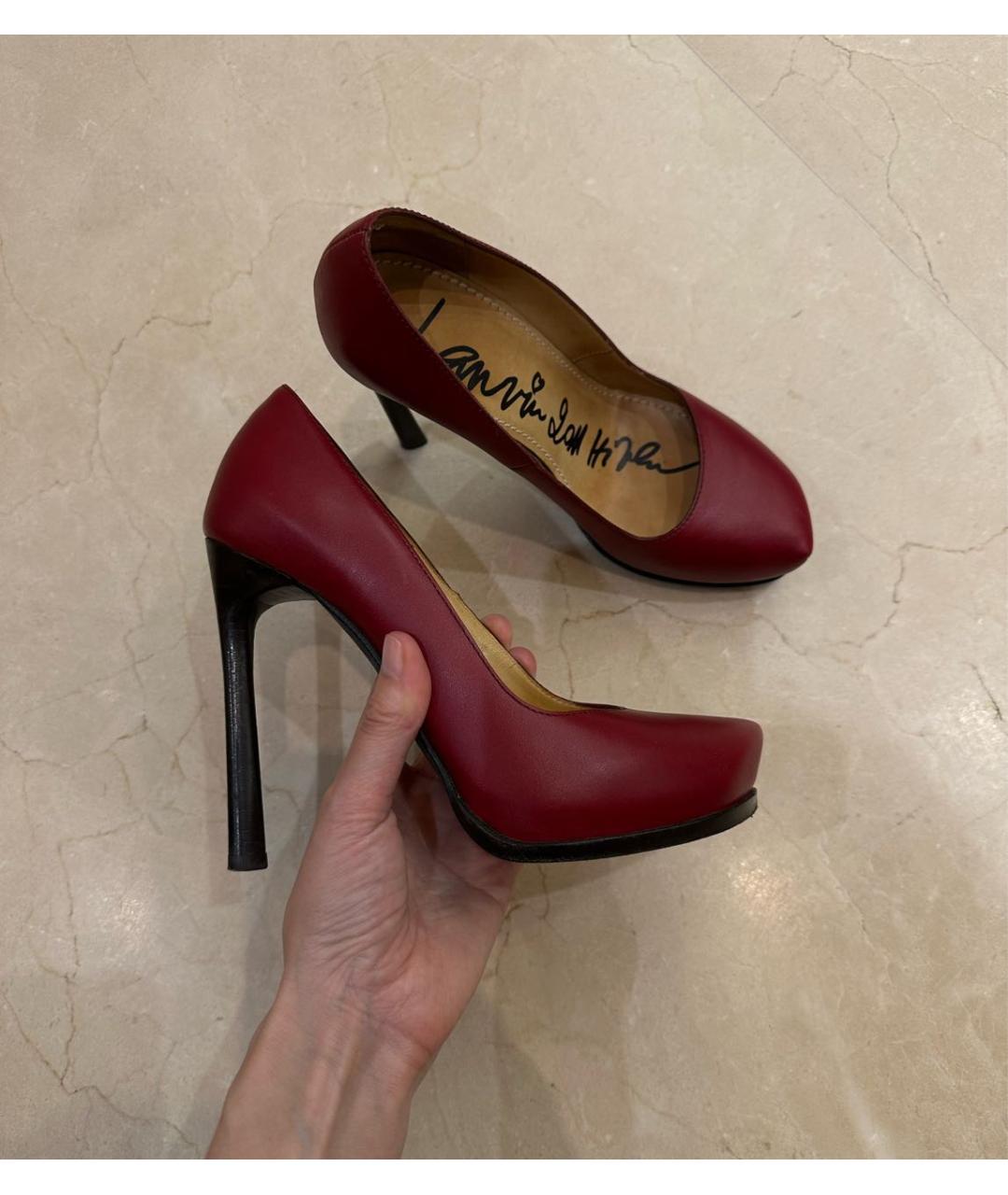 LANVIN Красные кожаные туфли, фото 6