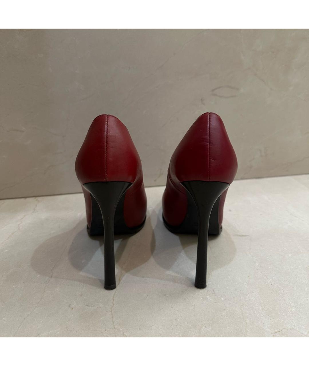 LANVIN Красные кожаные туфли, фото 4