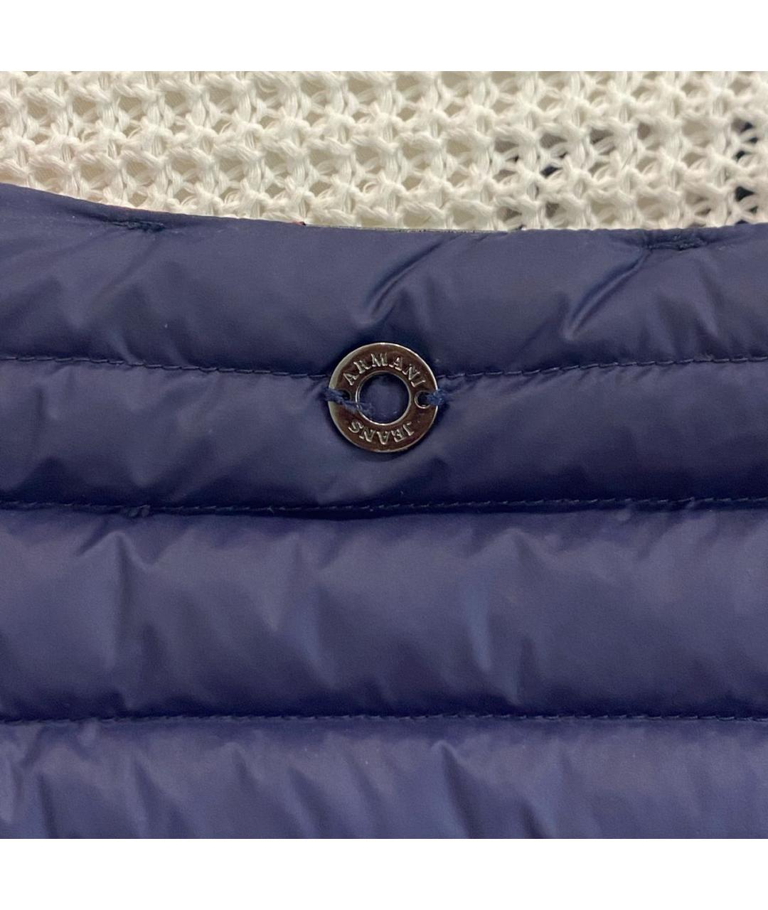 ARMANI JEANS Темно-синяя полиамидовая куртка, фото 4