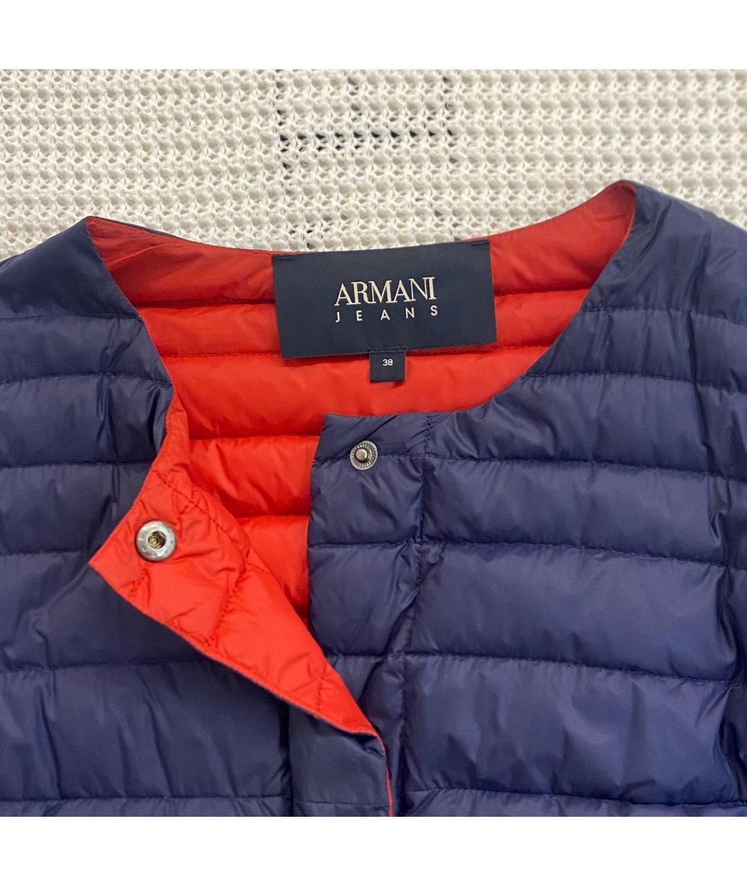 ARMANI JEANS Темно-синяя полиамидовая куртка, фото 3