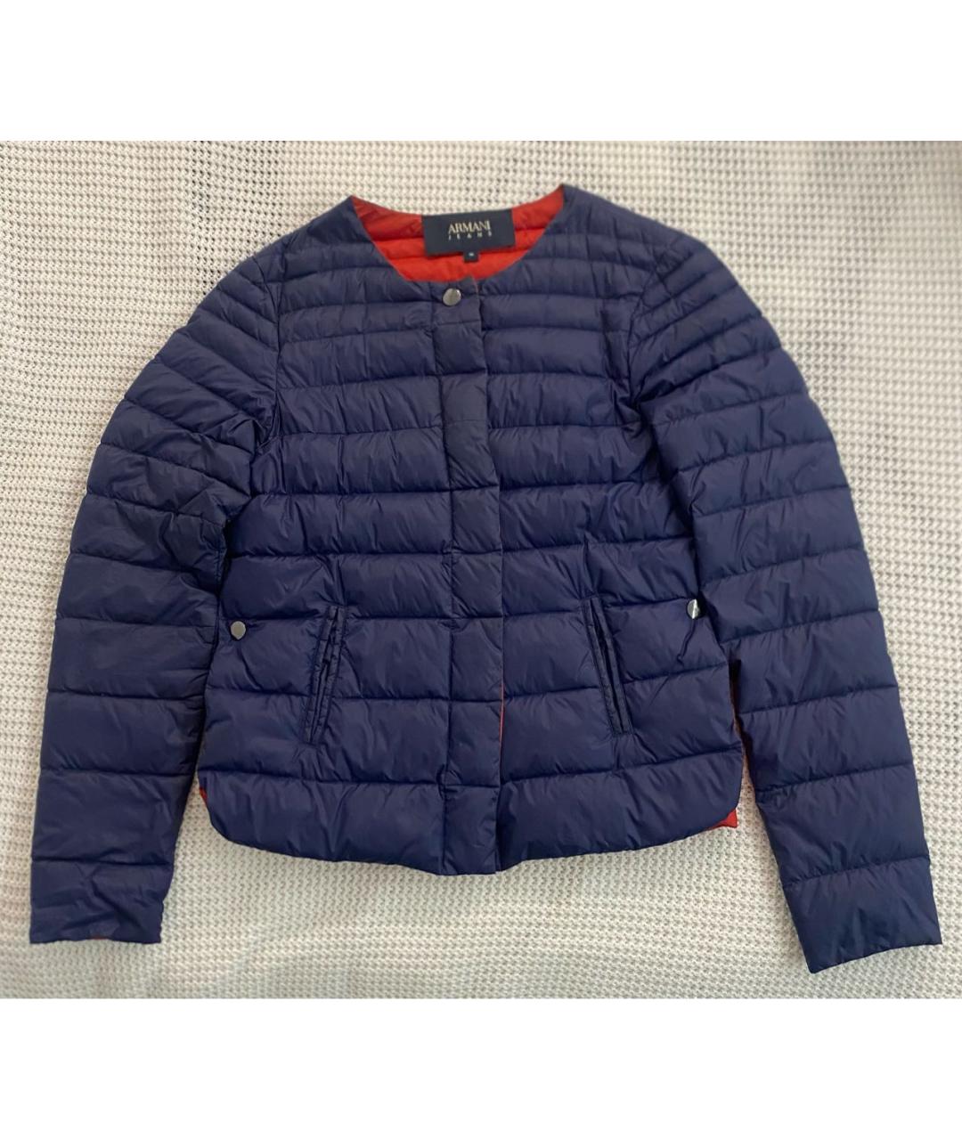 ARMANI JEANS Темно-синяя полиамидовая куртка, фото 5