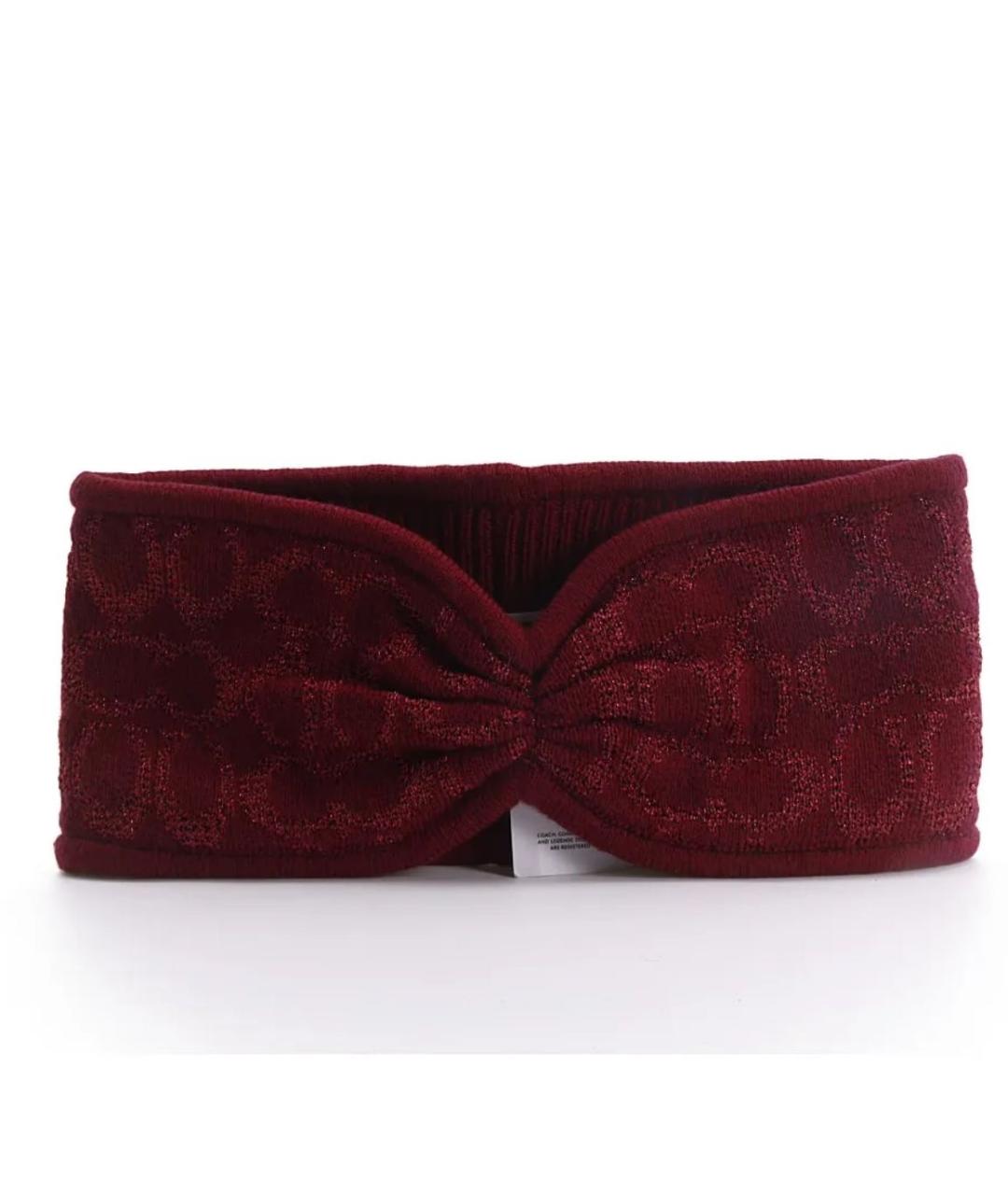 COACH Бордовая повязка на голову, фото 3