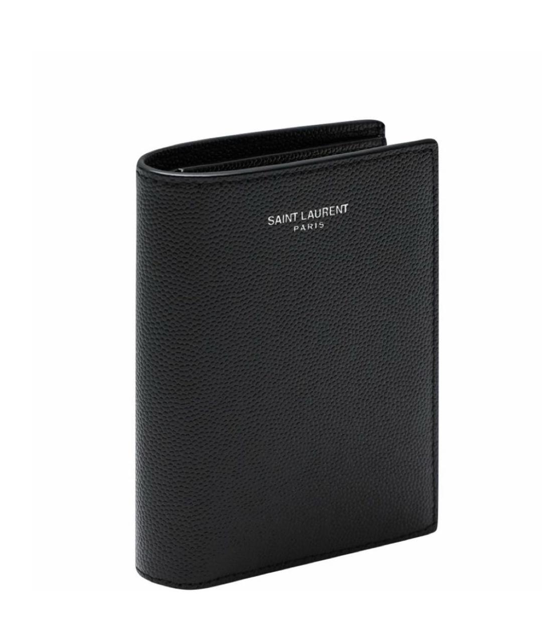 SAINT LAURENT Черный кожаный кошелек, фото 1