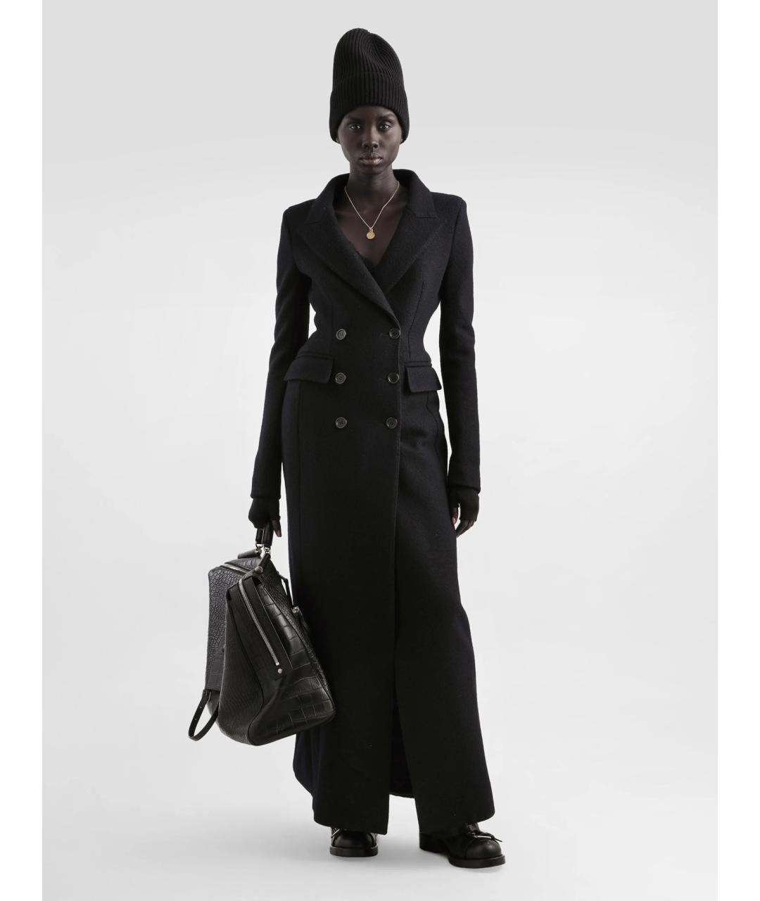 DOLCE&GABBANA Черное шерстяное пальто, фото 2