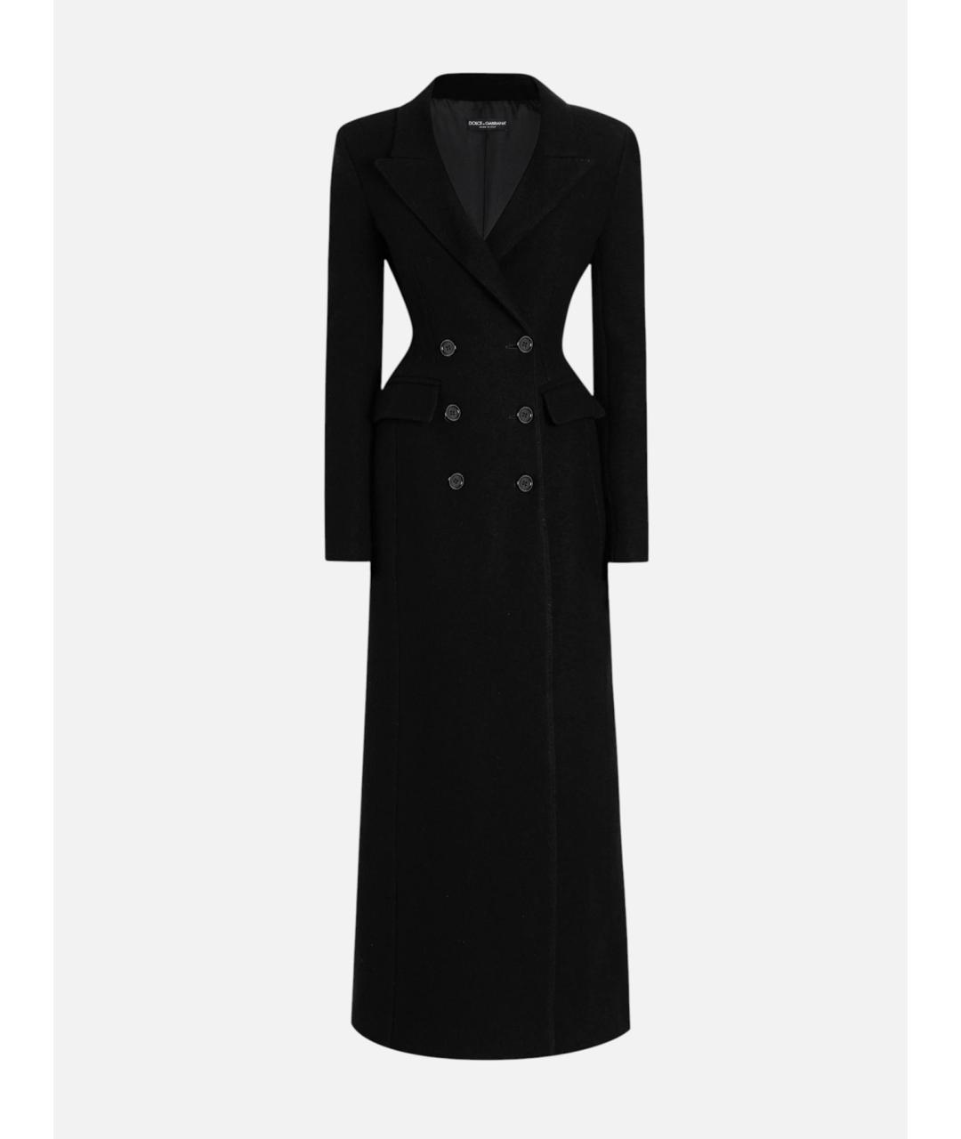DOLCE&GABBANA Черное шерстяное пальто, фото 5
