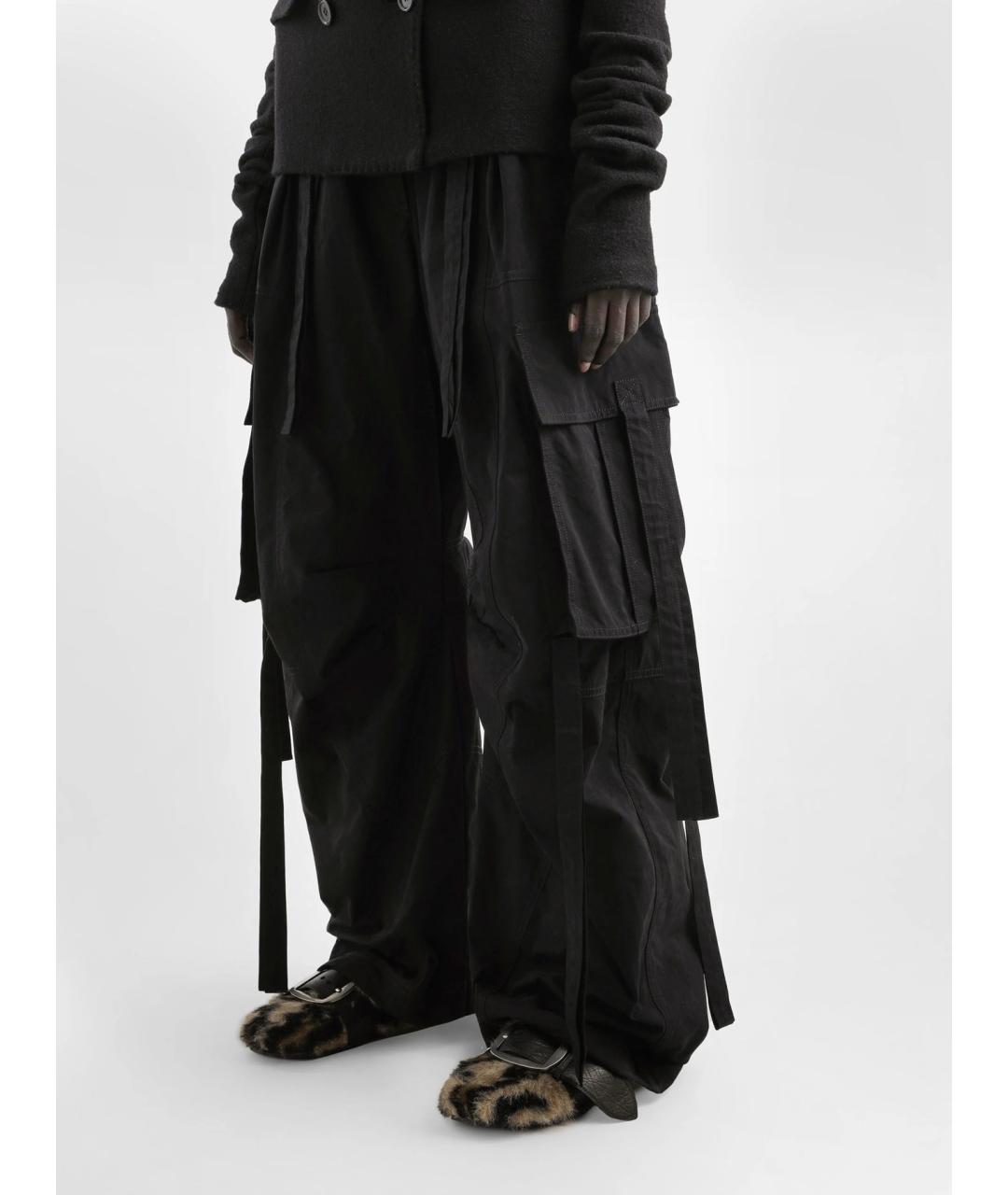 DOLCE&GABBANA Черные хлопковые прямые брюки, фото 3