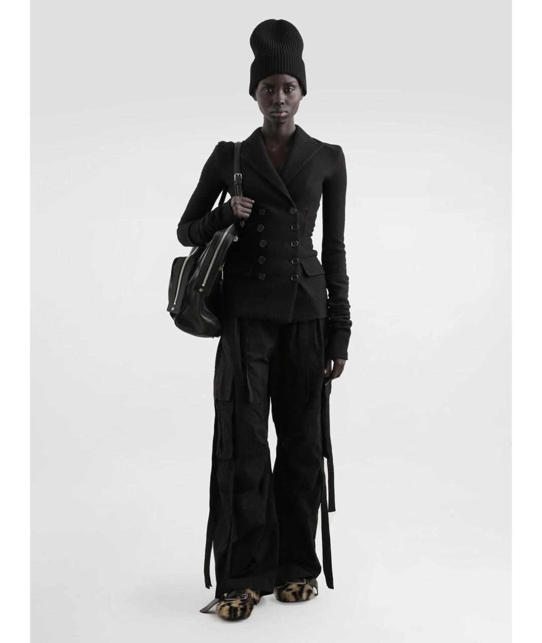 DOLCE&GABBANA Черные хлопковые прямые брюки, фото 2