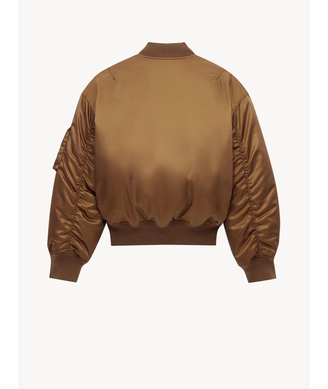 SAINT LAURENT Коричневая полиамидовая куртка, фото 3