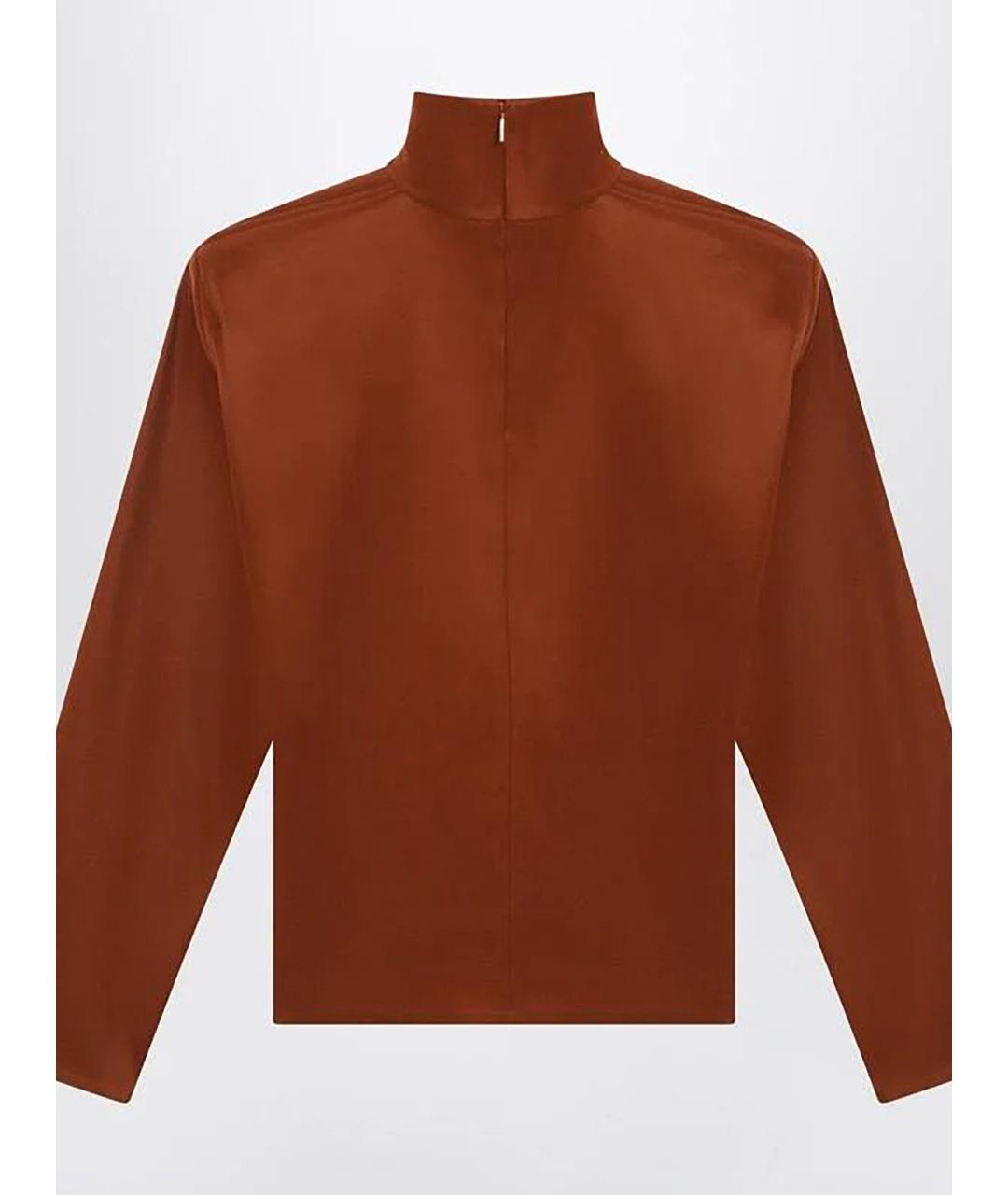 SAINT LAURENT Коричневая шелковая блузы, фото 2