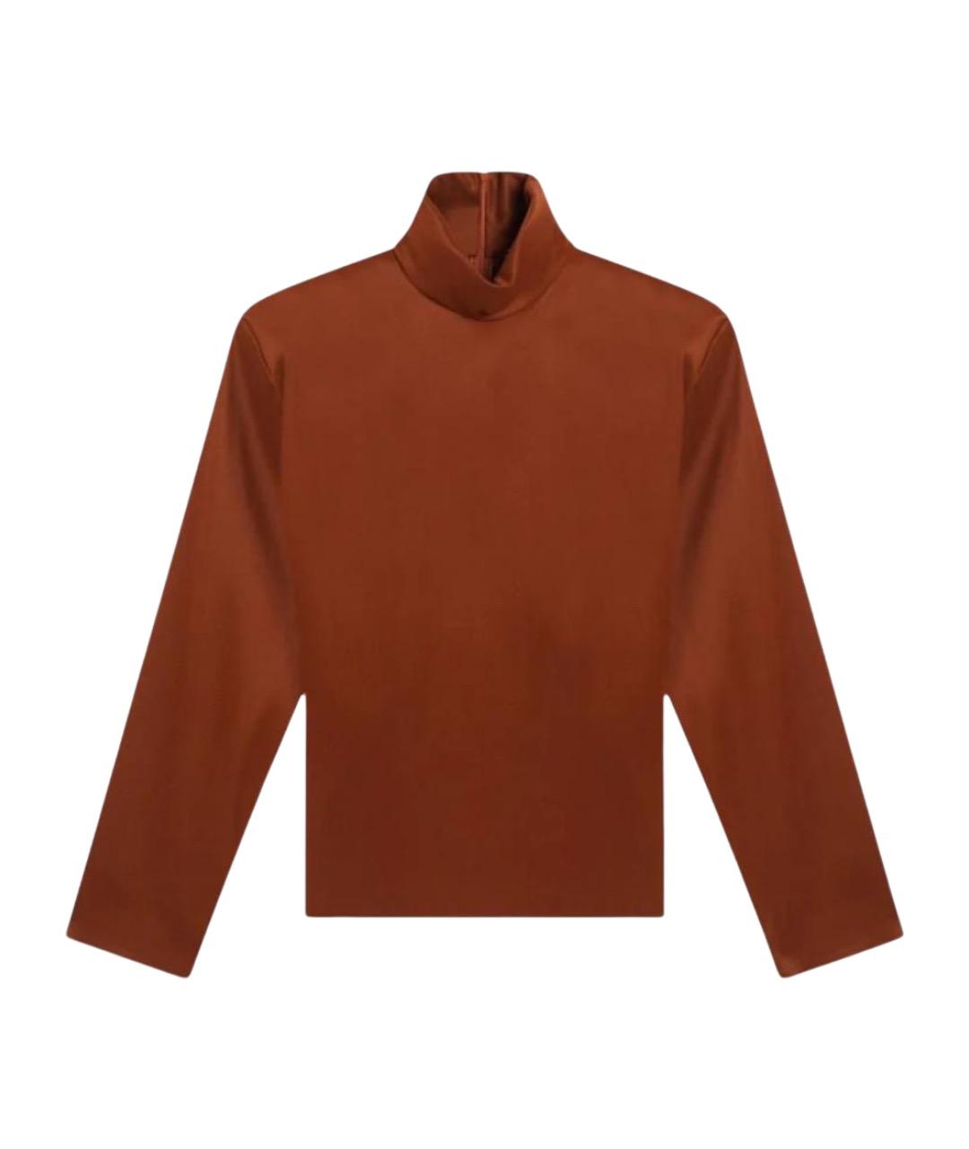 SAINT LAURENT Коричневая шелковая блузы, фото 1