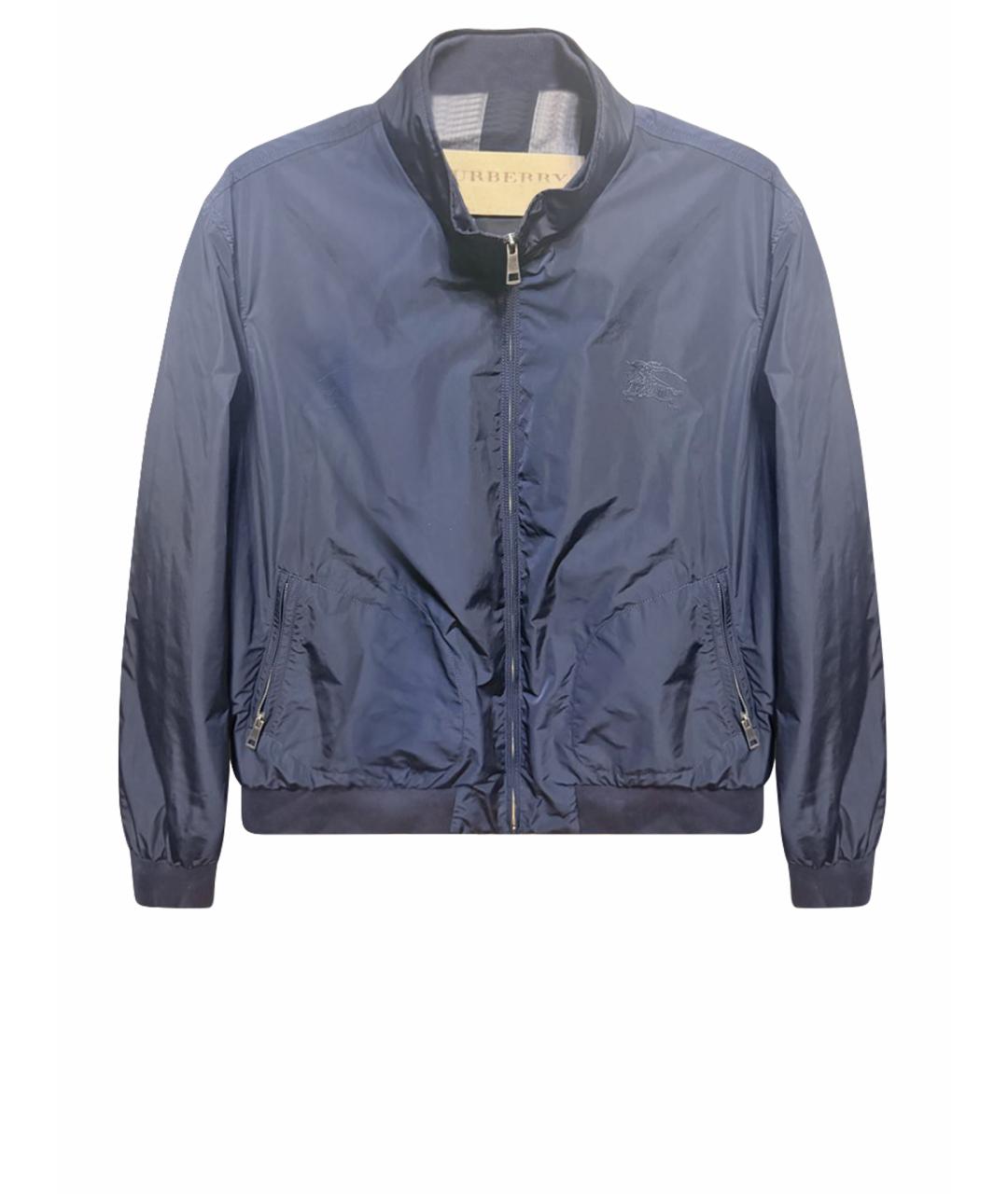 BURBERRY Темно-синяя полиэстеровая куртка, фото 1