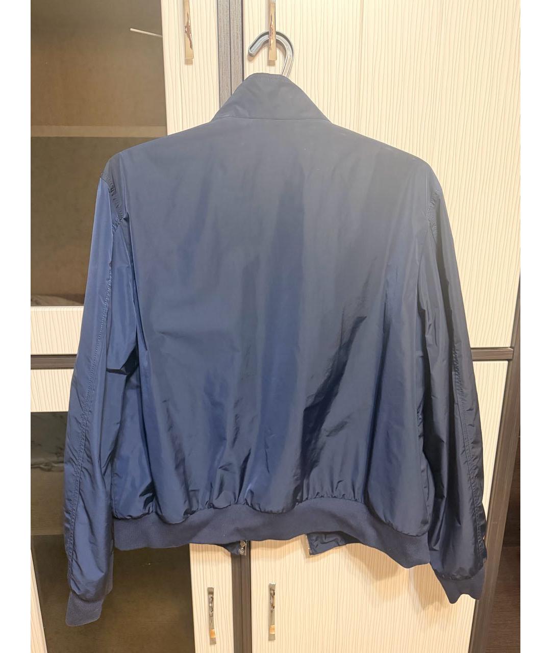 BURBERRY Темно-синяя полиэстеровая куртка, фото 2