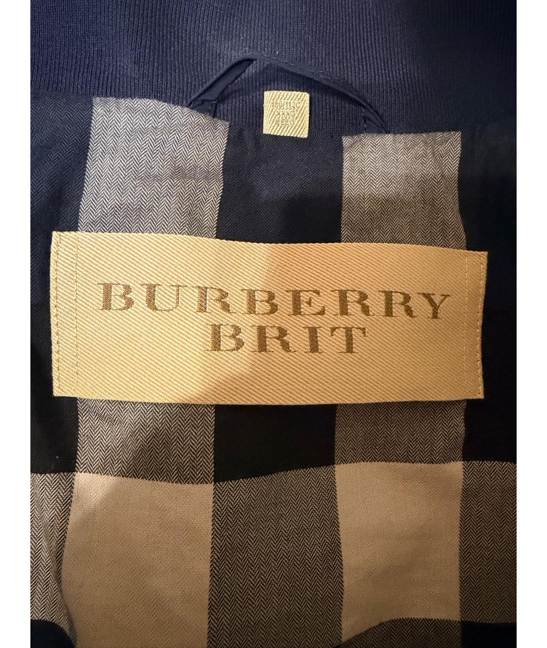 BURBERRY Темно-синяя полиэстеровая куртка, фото 5