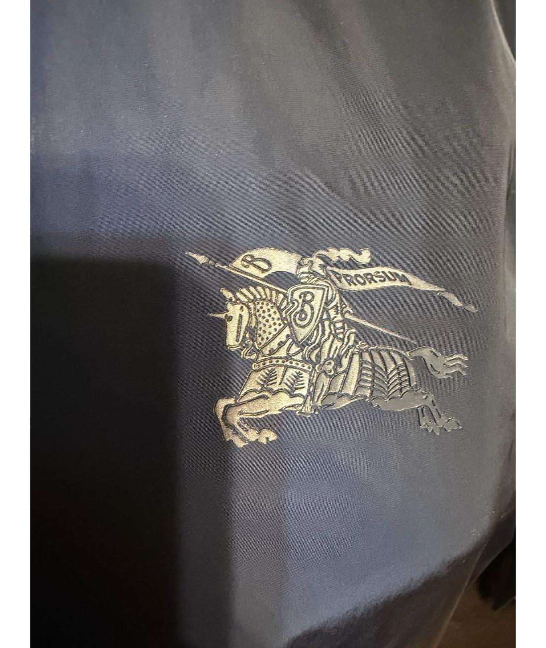 BURBERRY Темно-синяя полиэстеровая куртка, фото 3