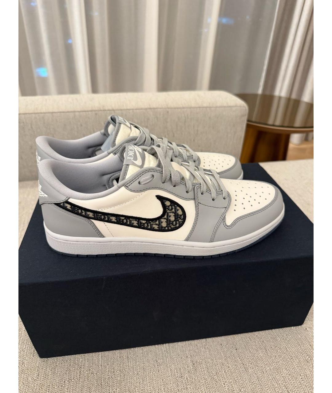 CHRISTIAN DIOR Серые кожаные низкие кроссовки / кеды, фото 7