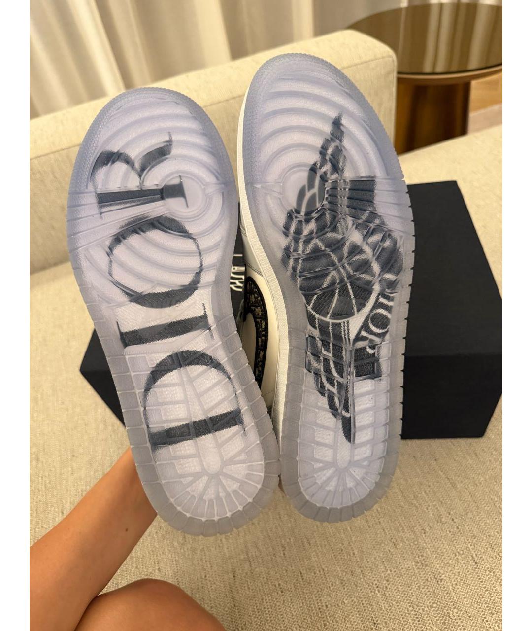 CHRISTIAN DIOR Серые кожаные низкие кроссовки / кеды, фото 4