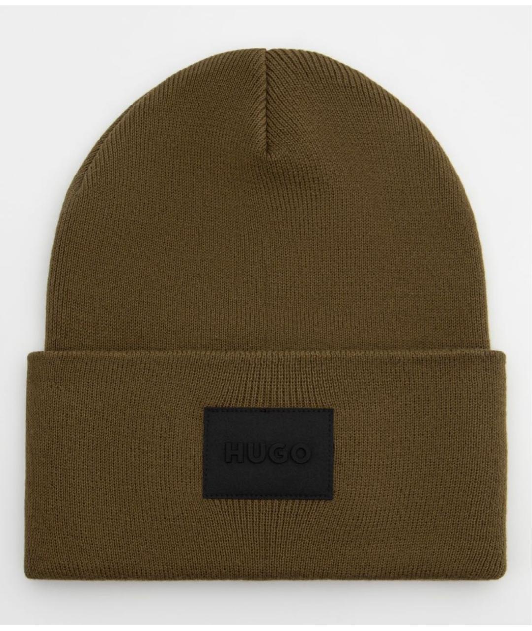 HUGO Хаки хлопковая шапка, фото 4