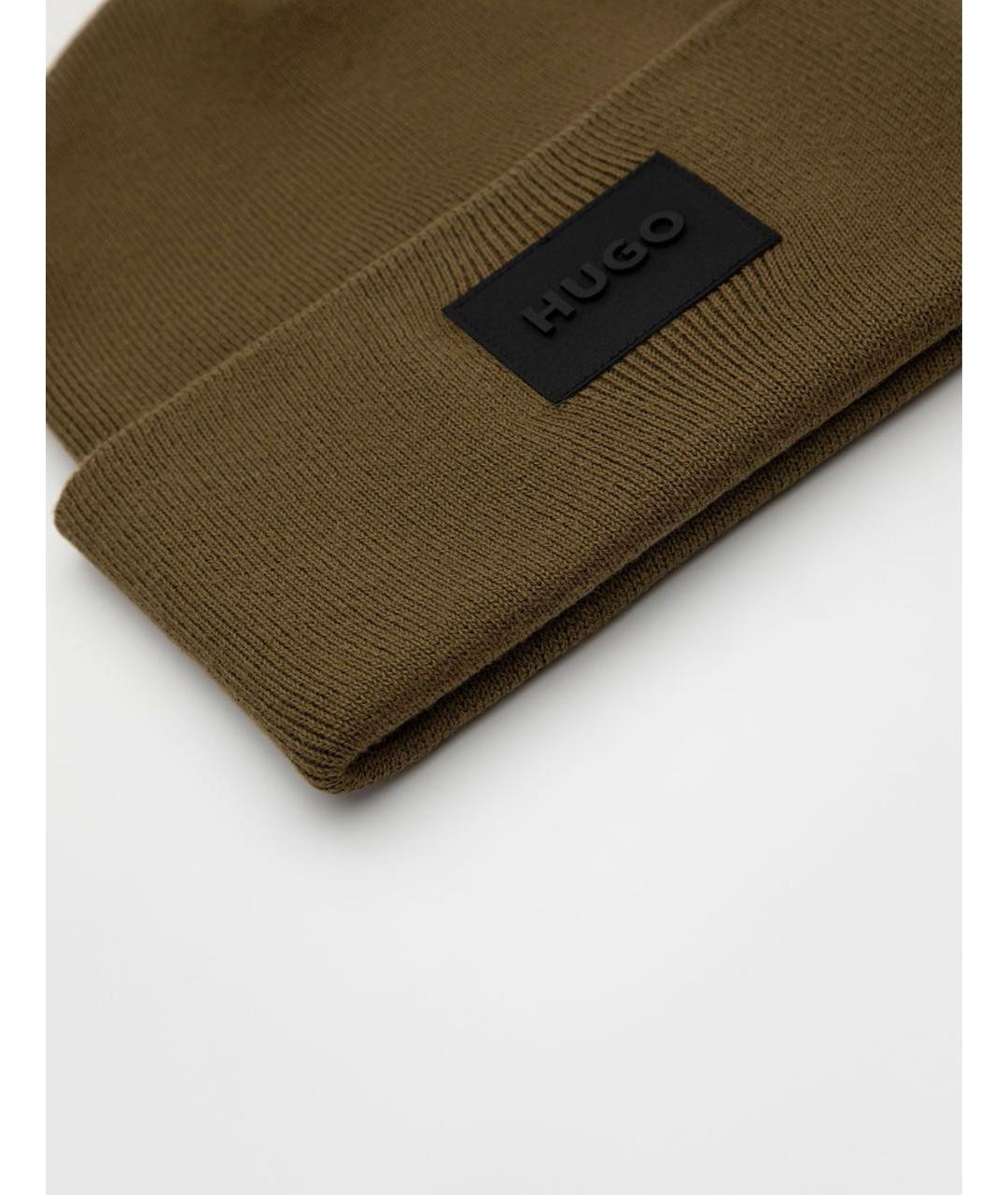 HUGO Хаки хлопковая шапка, фото 3