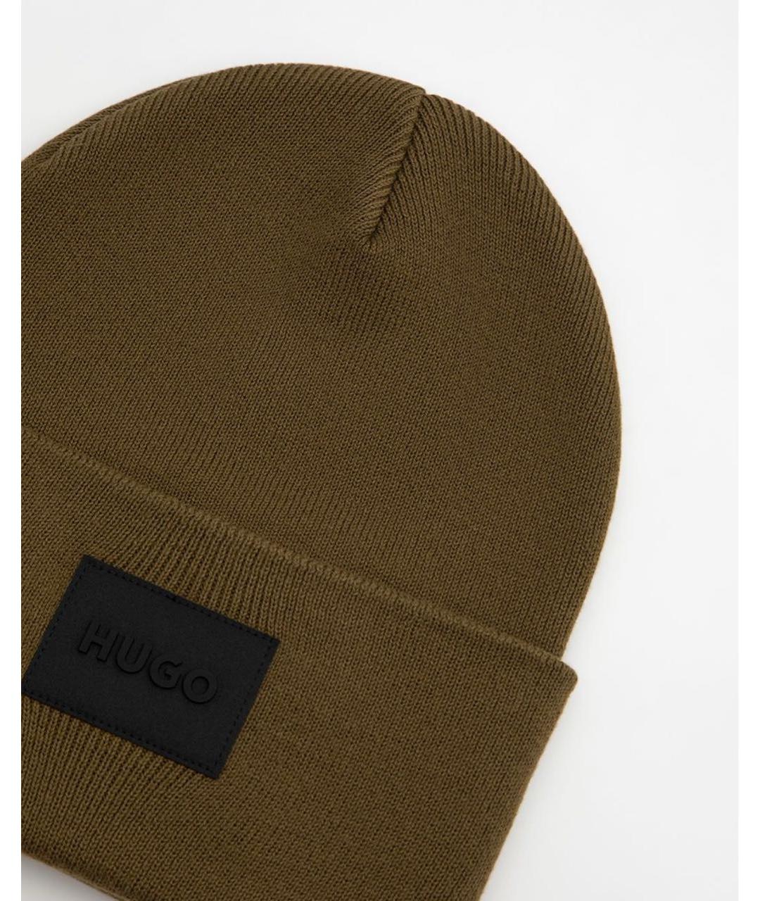 HUGO Хаки хлопковая шапка, фото 2