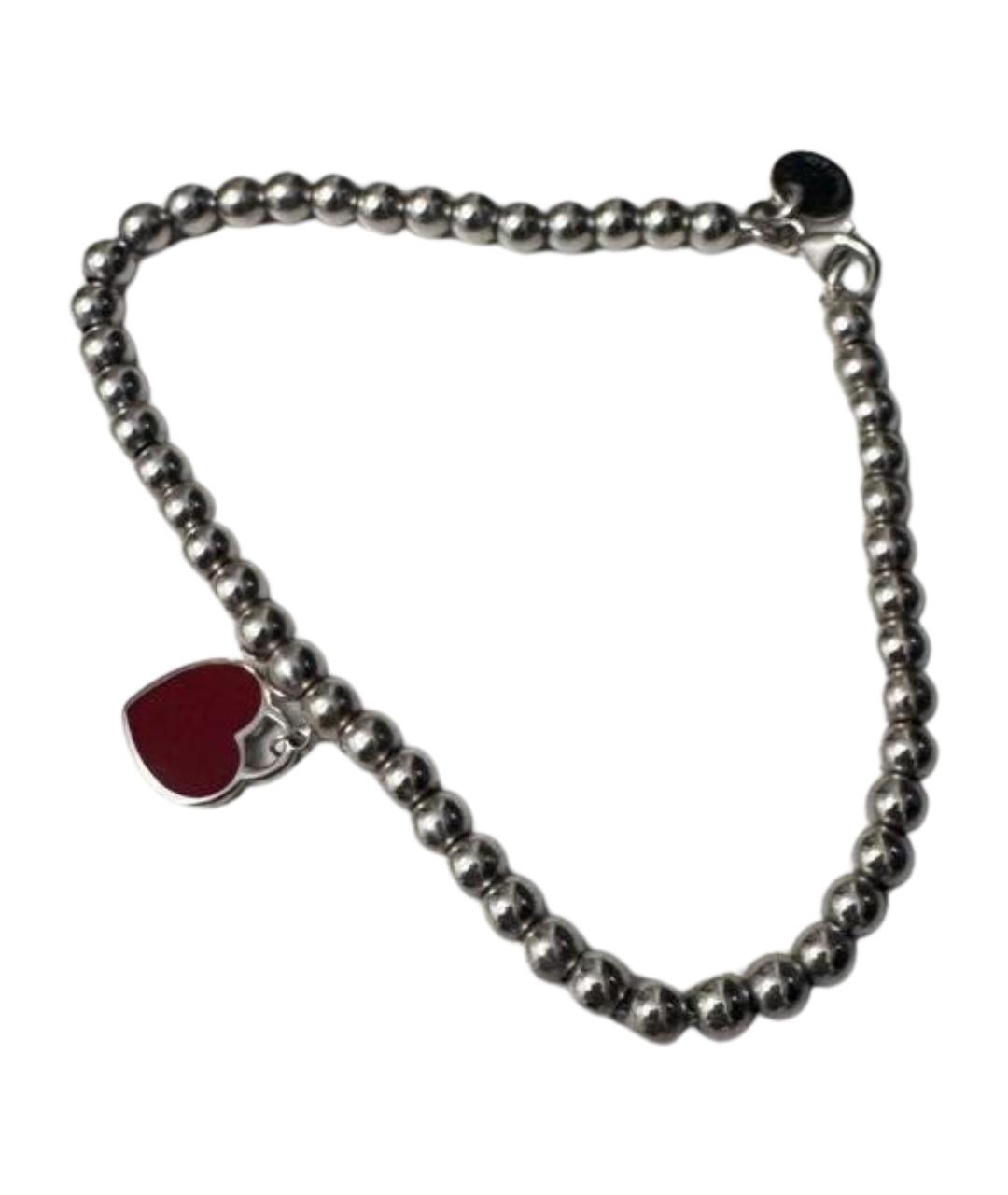 TIFFANY&CO Бордовый серебряный браслет, фото 1