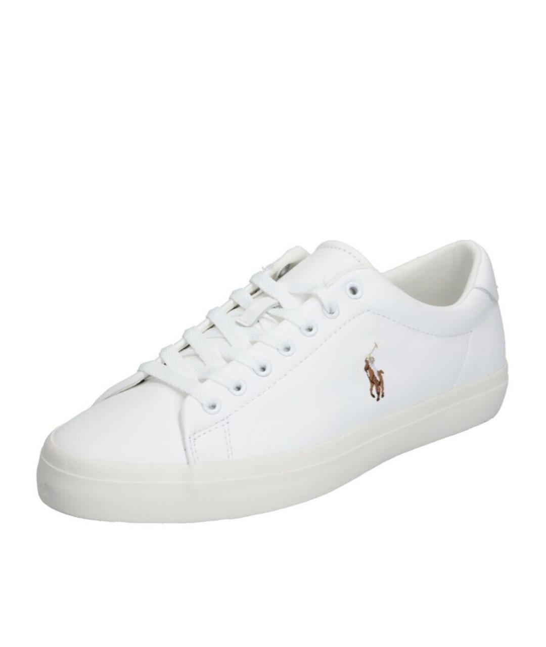 POLO RALPH LAUREN Белые кожаные низкие кроссовки / кеды, фото 2
