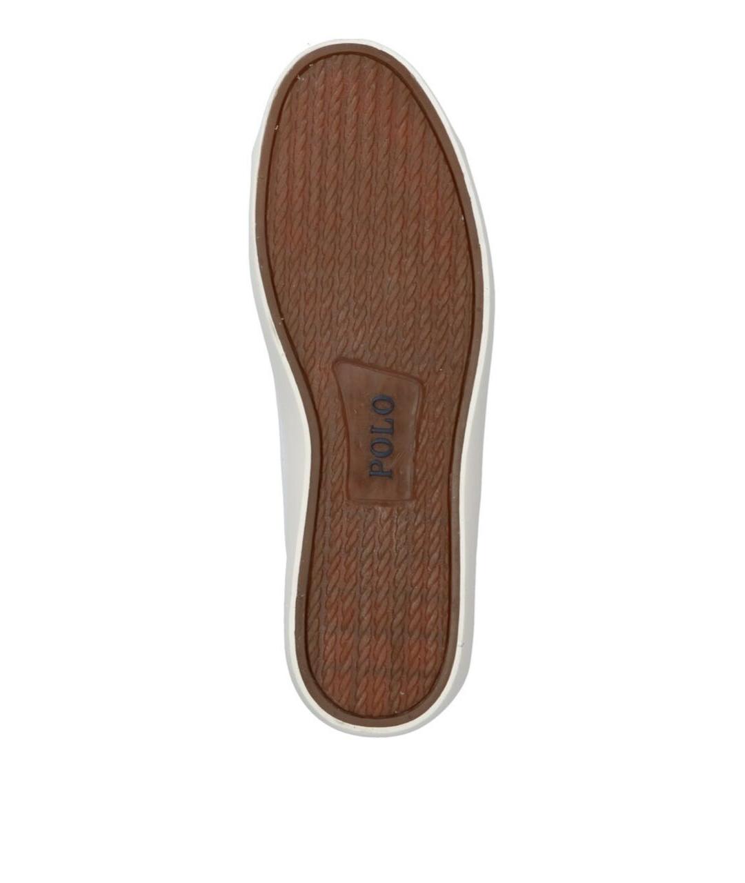 POLO RALPH LAUREN Белые кожаные низкие кроссовки / кеды, фото 5