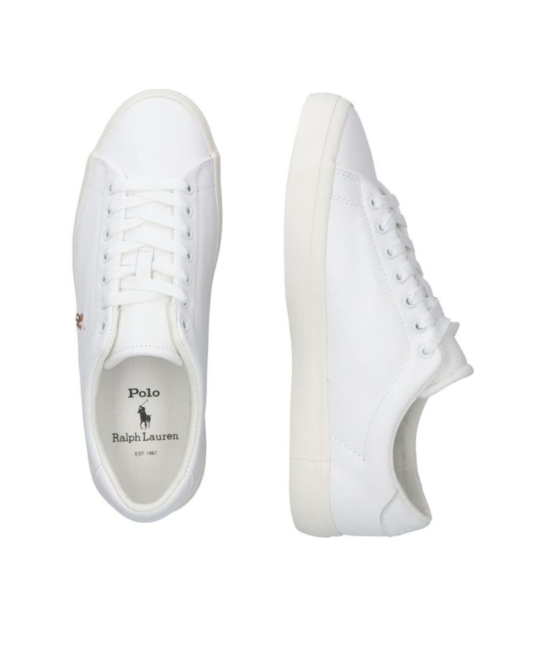 POLO RALPH LAUREN Белые кожаные низкие кроссовки / кеды, фото 3