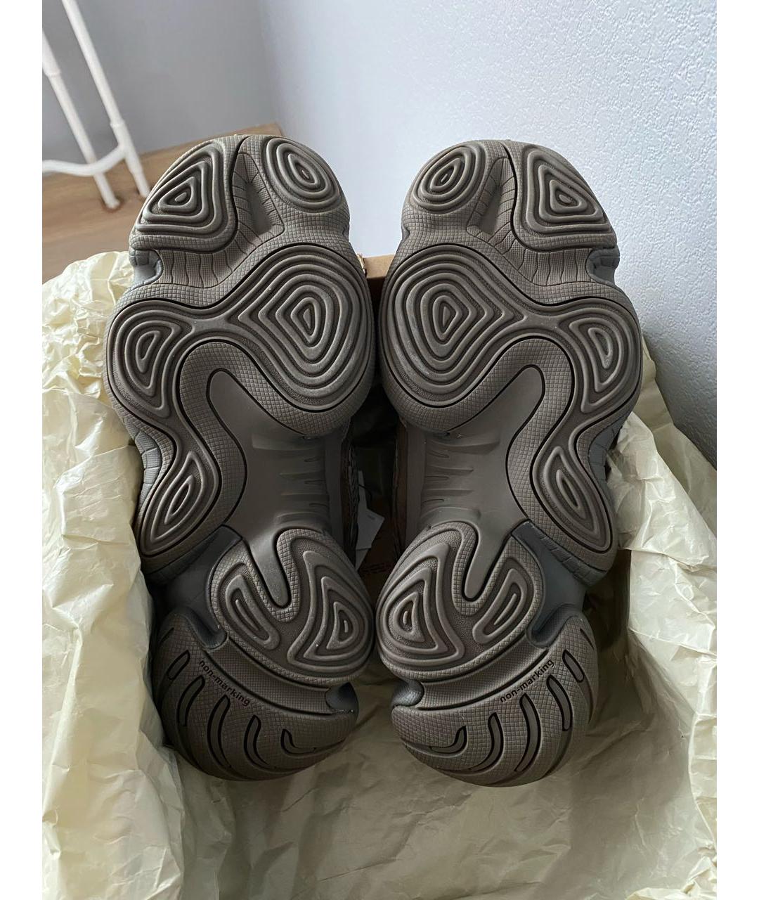 ADIDAS YEEZY Коричневые замшевые кроссовки, фото 5