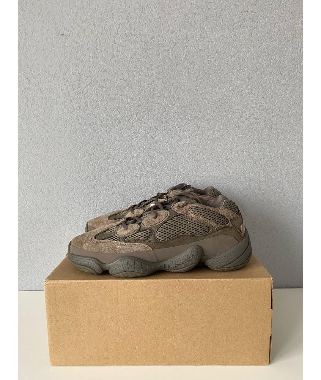 ADIDAS YEEZY Коричневые замшевые кроссовки, фото 3