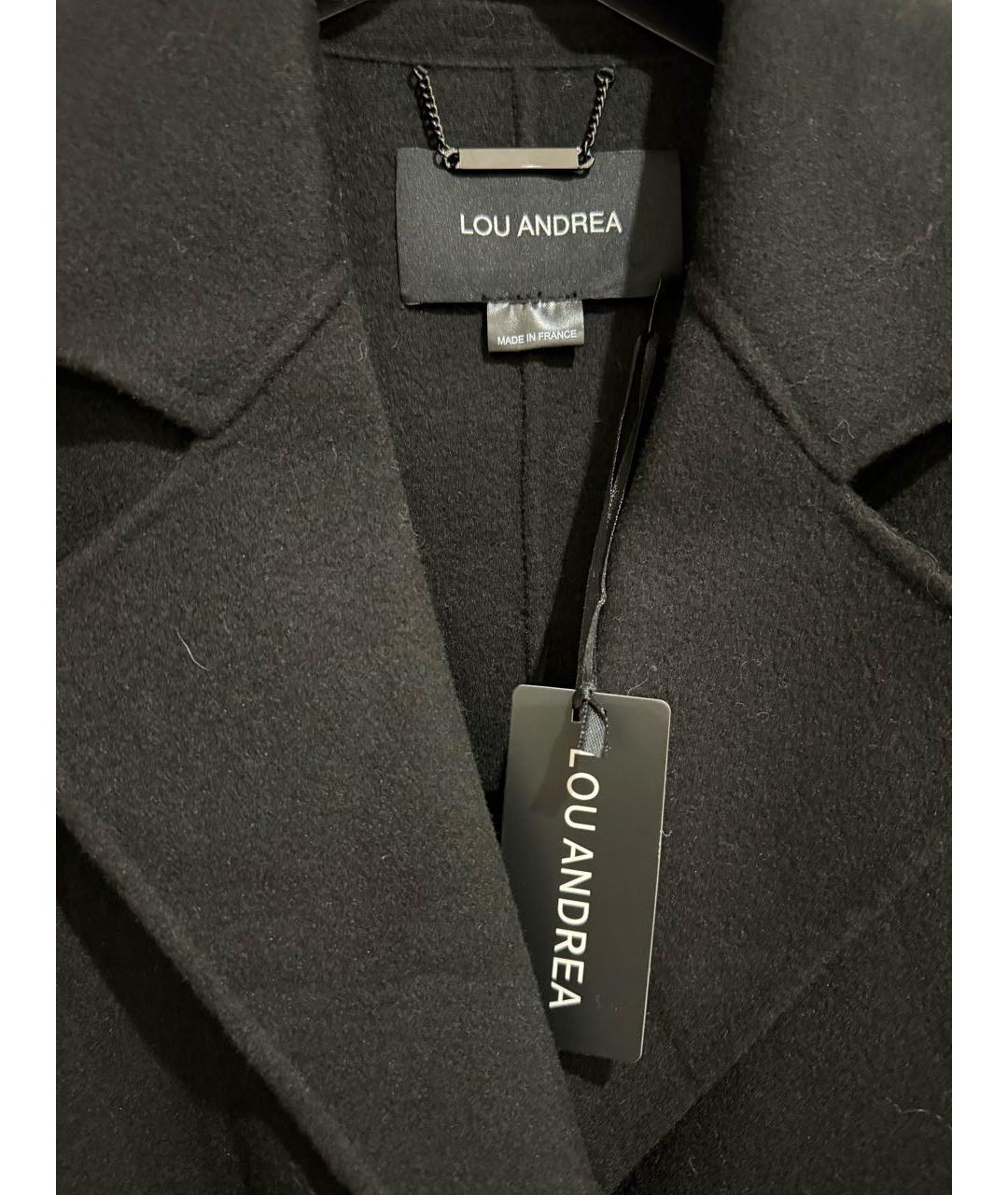 LOU ANDREA Черное шерстяное пальто, фото 3