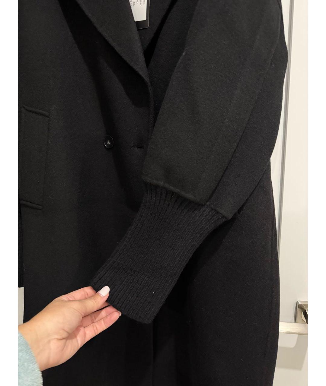 LOU ANDREA Черное шерстяное пальто, фото 4