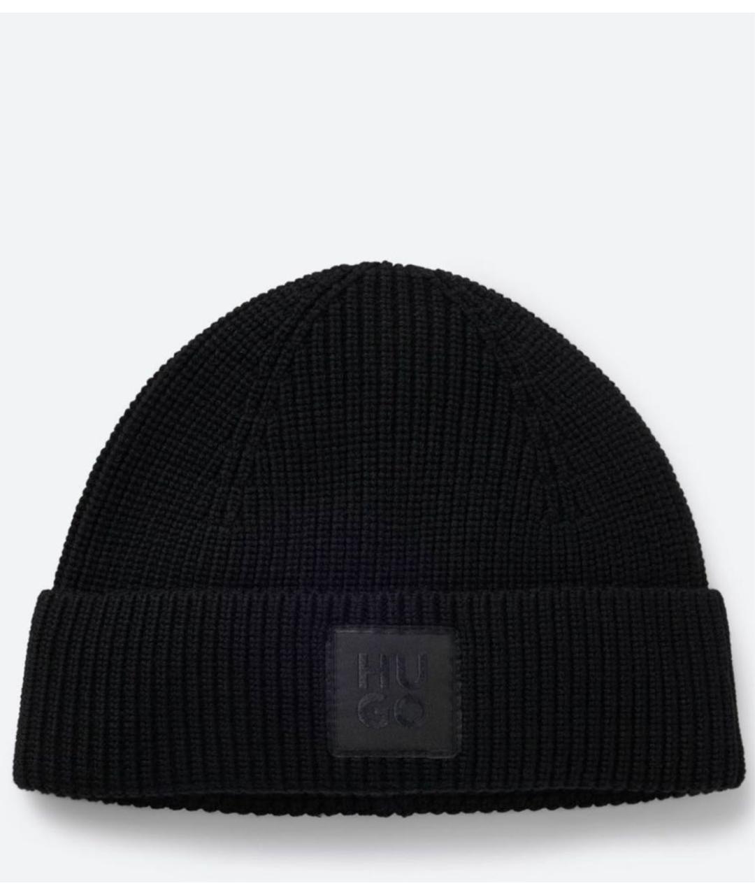 HUGO Черная шерстяная шапка, фото 5