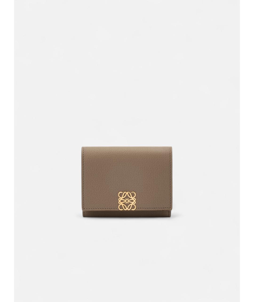 LOEWE Бежевый кожаный кошелек, фото 4
