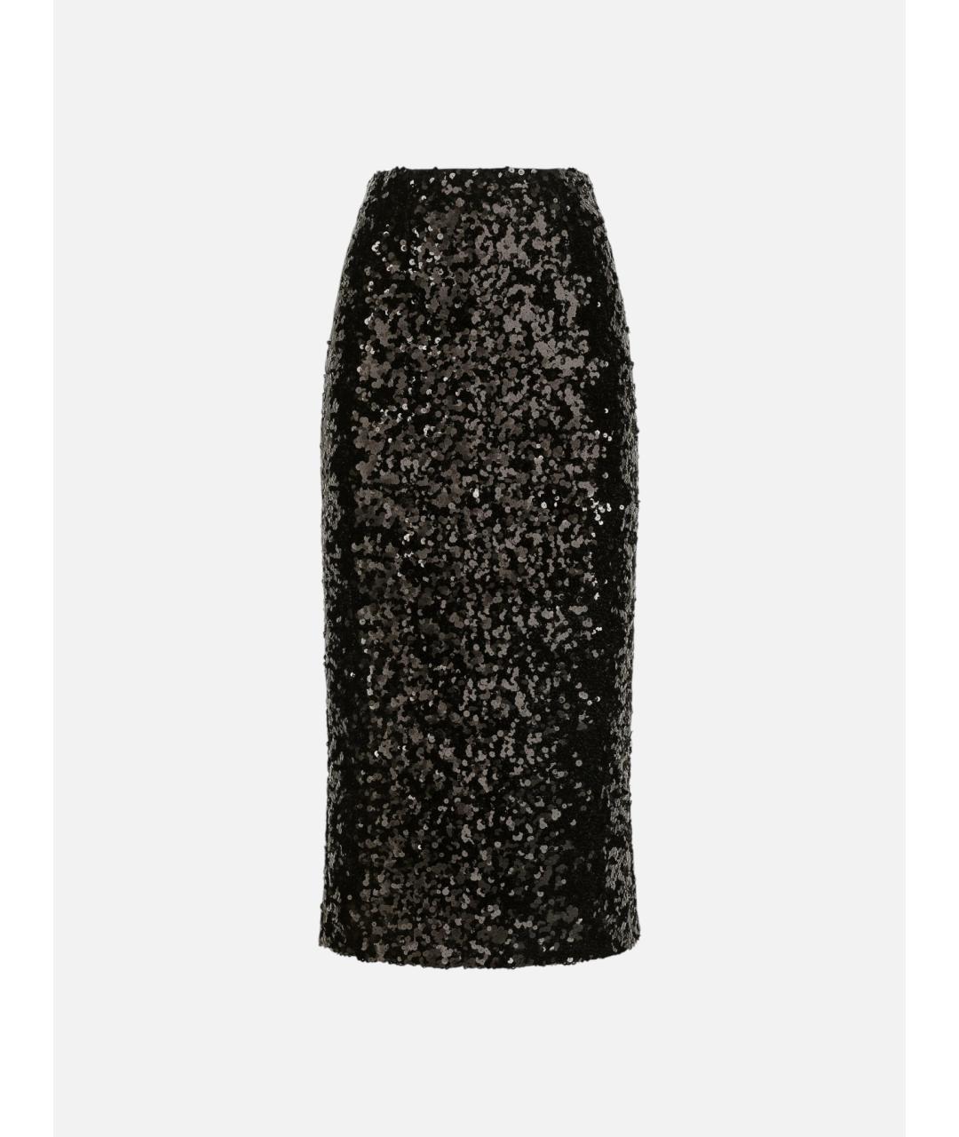 DOLCE&GABBANA Черная полиамидовая юбка миди, фото 5