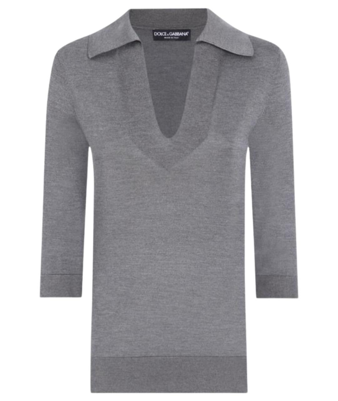 DOLCE&GABBANA Серый шелковый джемпер / свитер, фото 1