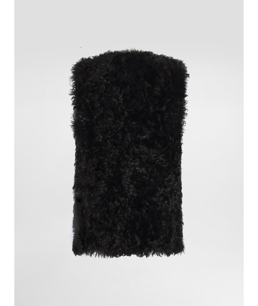 DOLCE&GABBANA Черный меховой жилет, фото 4