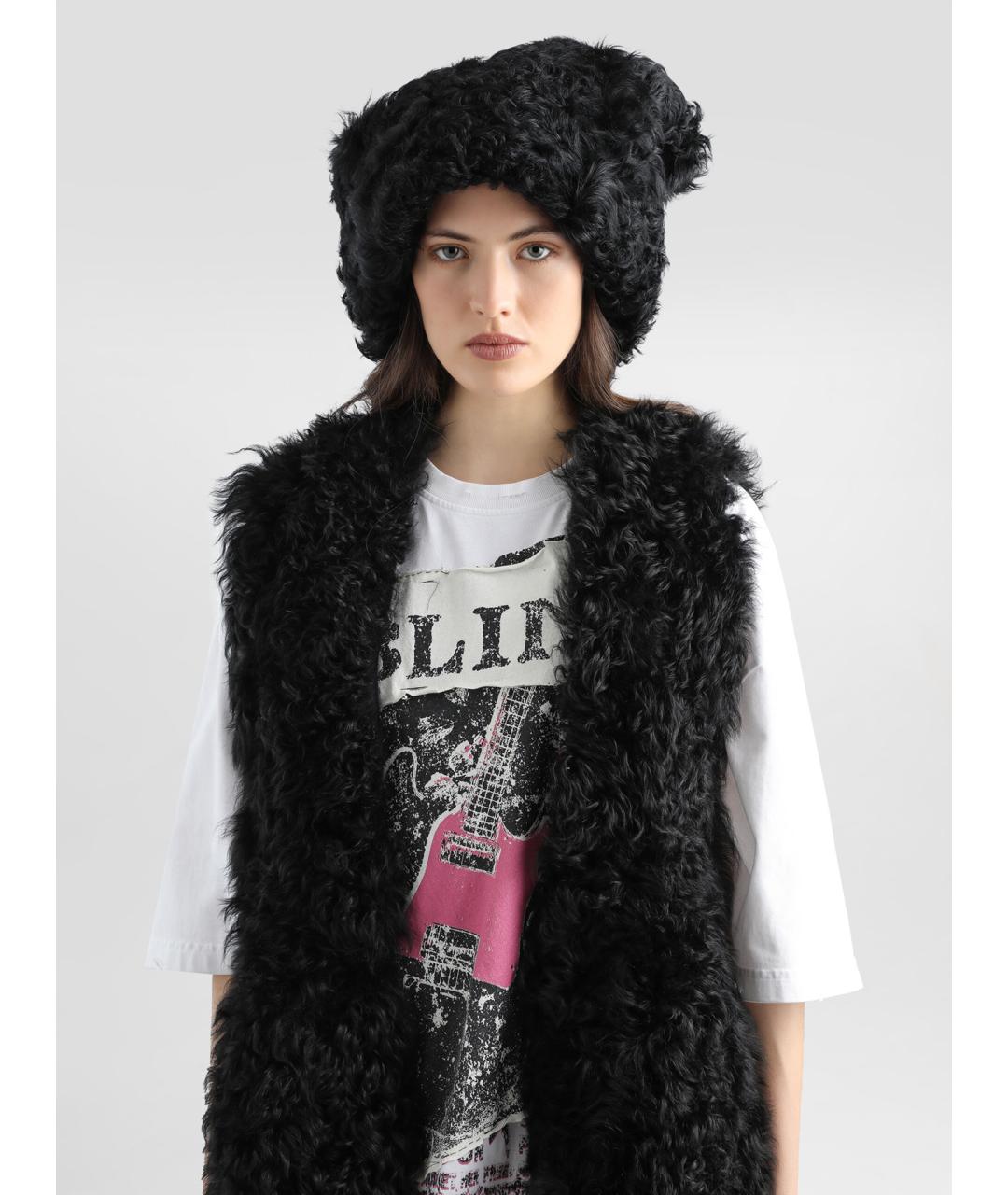 DOLCE&GABBANA Черный меховой жилет, фото 3