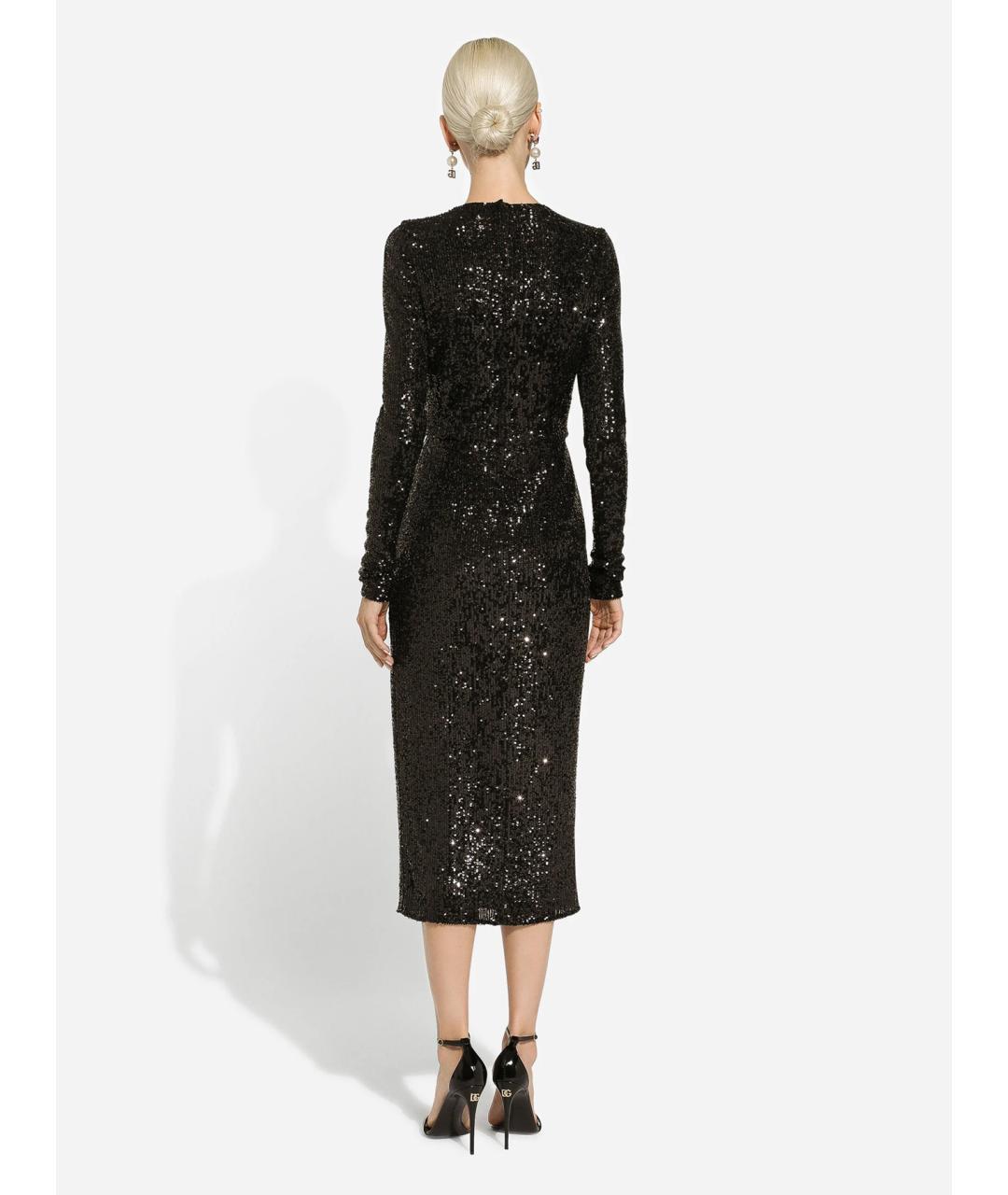 DOLCE&GABBANA Черное полиэстеровое повседневное платье, фото 4